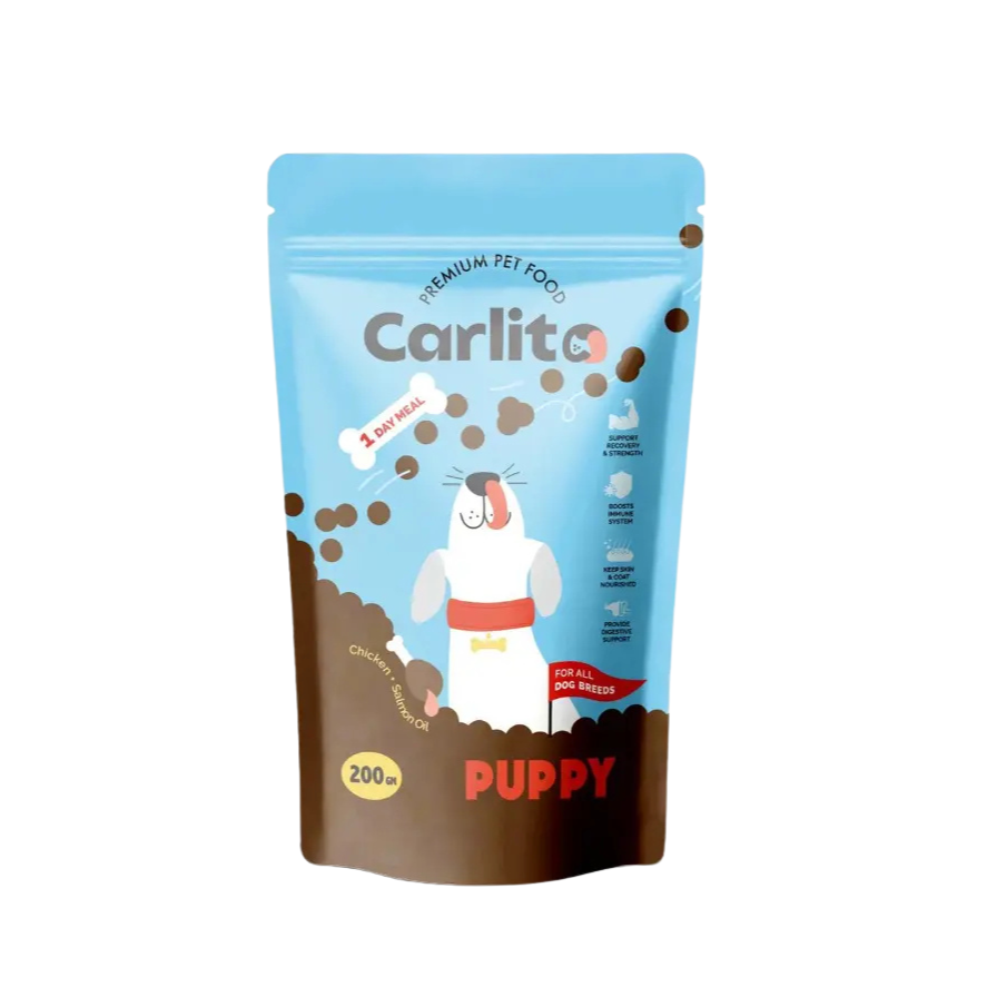 Carlito Puppy Dry Food - Essential Nutrition for Growing Puppies | 200 Grams Pouch