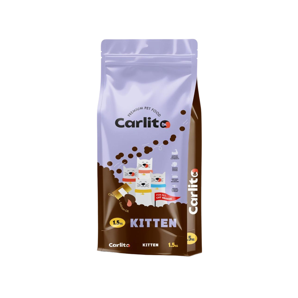 Carlito Kitten Dry Food - Nutritious Start for Growing Kittens | 1.5 Kilograms Pack